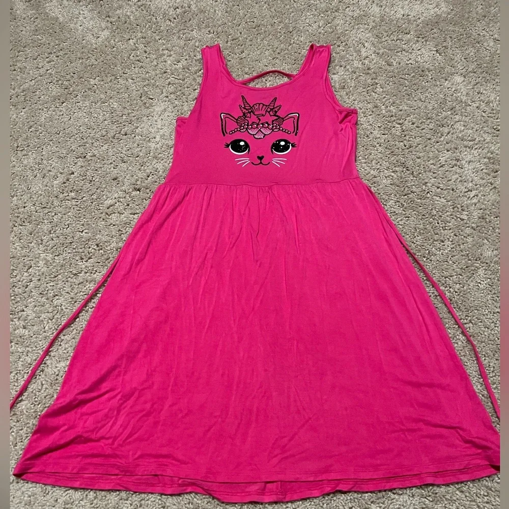 Justice size 14/16 Girls Cat/Mermaid Dress with tie at waist